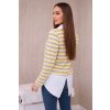 159668 24 pruhovana bavlnena halenka kitty s limeckem velikost uni barva zluta