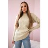 161564 58 damsky svetr s modnim vzorem isla velikost uni barva bezova