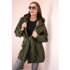 226374 zateplena bunda dotty s vazanim v pase velikost uni barva zelena tmave