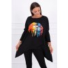 169730 45 oversize halenka s potiskem duhovych rtu velikost uni barva bezova