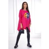 169730 61 oversize halenka s potiskem duhovych rtu velikost uni barva bezova