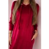 169922 3 velurove saty sophie s kapuci velikost uni barva bordo