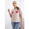 170084 16 bavlnene triko willa s potiskem srdce velikost uni barva bezova