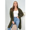 169769 svetr cardigan kostkovany khaki