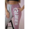 171380 21 damske teplaky s napisem queen velikost uni barva ruzova tmave