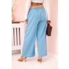 184202 2 damske lnene kalhoty tridy se sirokymi nohavicemi a paskem bezovy velikost uni barva modra