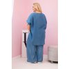 171452 15 damska souprava plus size 51013 halenka kalhoty velikost uni barva modra