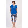172310 damske pyzamo kapri kvety