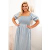 184283 1 saty plus size 20451 s kratkym rukavem a rasenim velikost uni barva modra svetle