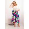 172487 1 kalhoty plus size my311 z viskozy s kvetinovym vzorem velikost uni barva oranzova