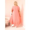 172466 42 saty plus size 21682 s kratkym rukavem a volanem velikost uni barva zelena