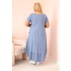 172466 46 saty plus size 21682 s kratkym rukavem a volanem velikost uni barva zelena