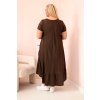 172466 50 saty plus size 21682 s kratkym rukavem a volanem velikost uni barva zelena