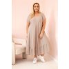 172466 52 saty plus size 21682 s kratkym rukavem a volanem velikost uni barva zelena