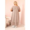 172466 54 saty plus size 21682 s kratkym rukavem a volanem velikost uni barva zelena