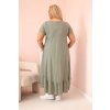 172466 2 saty plus size 21682 s kratkym rukavem a volanem velikost uni barva zelena