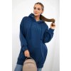 174302 4 zateplena mikina crys s vysivanym textem oversize velikost uni barva modra tmave