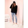 175985 damska mikina olivia s dlouhym rukavem a vystrihem do v velikost uni barva cerna