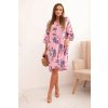176171 44 damska bavlnena saty s kvetinovym vzorem a 3 4 rukavem fango velikost uni barva fialova