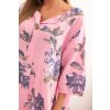 176171 46 damska bavlnena saty s kvetinovym vzorem a 3 4 rukavem fango velikost uni barva fialova