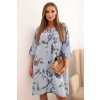 176171 51 damska bavlnena saty s kvetinovym vzorem a 3 4 rukavem fango velikost uni barva fialova