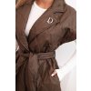 214301 7 damska prosivana vesta s paskem a sirokym limcem solid velikost uni barva hneda