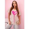176777 6 damske oversize tricko srdcem a trasnemi s kratkym rukavem velikost uni barva ruzova