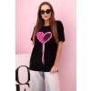 176777 9 damske oversize tricko srdcem a trasnemi s kratkym rukavem velikost uni barva ruzova