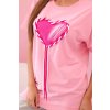 176777 damske oversize tricko srdcem a trasnemi s kratkym rukavem velikost uni barva ruzova