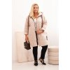 213509 13 damska bunda 5614 plus size prosivana s kapuci a napisem hope velikost uni barva zelena