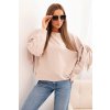 207257 6 damska mikina s ozdobnymi rukavy maslova velikost uni barva bezova