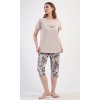 179135 2 damske pyzamo kapri elena barva bezova velikost xl
