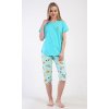 179147 1 damske pyzamo kapri papousek barva tyrkysova velikost s