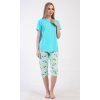 179147 5 damske pyzamo kapri papousek barva tyrkysova velikost s