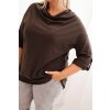 223106 31 damska bluza plus size s bavlnou volneho strihu s vodnim vystrihem velikost uni barva zelena