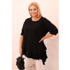 223112 damska bluza plus size s bavlnou kapsou a ohrnutym rukavem kiwi velikost uni barva cerna