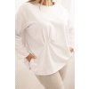 223115 11 damska bluza plus size s bavlnou kapsou a ohrnutym rukavem kiwi velikost uni barva smetanova