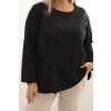 223115 15 damska bluza plus size s bavlnou kapsou a ohrnutym rukavem kiwi velikost uni barva smetanova