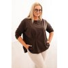 223115 19 damska bluza plus size s bavlnou kapsou a ohrnutym rukavem kiwi velikost uni barva smetanova