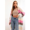 180869 9 damsky kardigan it87 s barevnymi pruhy velikost uni barva bezova