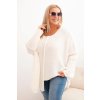 213512 12 damsky svetr plus size z akrylu volneho strihu s 3 4 rukavem jim velikost uni barva bezova tmave