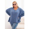 213512 4 damsky svetr plus size z akrylu volneho strihu s 3 4 rukavem jim velikost uni barva bezova tmave