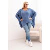 213512 5 damsky svetr plus size z akrylu volneho strihu s 3 4 rukavem jim velikost uni barva bezova tmave