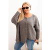 213512 8 damsky svetr plus size z akrylu volneho strihu s 3 4 rukavem jim velikost uni barva bezova tmave