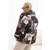 199169 10 damska bunda plus size s kapuci a prodlouzenym zadnim dilem cerna list velikost uni barva cerna