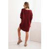 206825 7 damske saty plus size vlnene s vystrihem do v velikost uni barva bordo