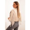 207263 13 damska bunda z eko kuze s trasnemi v boho stylu velikost uni barva smetanova