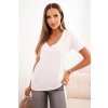 186074 52 damska bavlnena bluza s vystrihem do v a kratkym rukavem boris velikost uni barva bezova tmave
