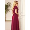 218843 3 lidia dlouhe saty s vystrihem a volany vinova barva 310 5 velikost s barva bordo
