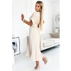 187355 2 felicia plisovane midi saty s vystrihem a sirokym paskem bezove 471 1